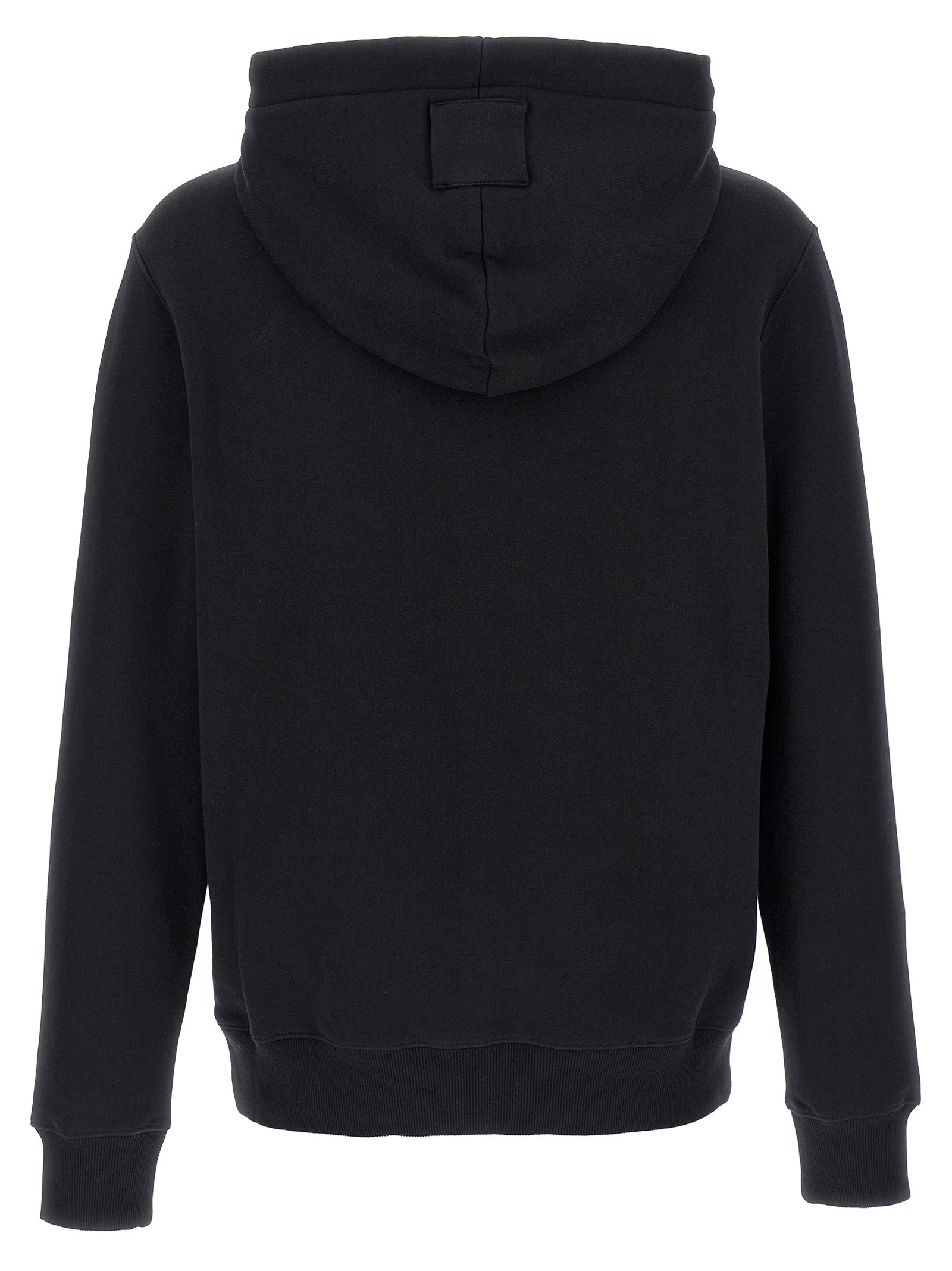 Sweatshirt Hoodie by Lanvin for men in cotton black features a slouchy chic silhouette, detailed with a slouchy chic and a signature hooded neckline for an elevated aesthetic.