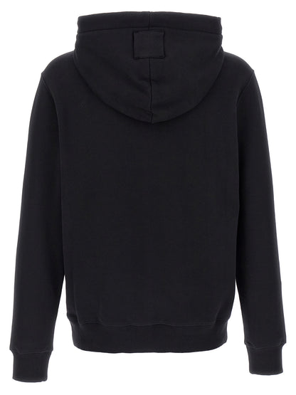 Sweatshirt Hoodie by Lanvin for men in cotton black features a slouchy chic silhouette, detailed with a slouchy chic and a signature hooded neckline for an elevated aesthetic.