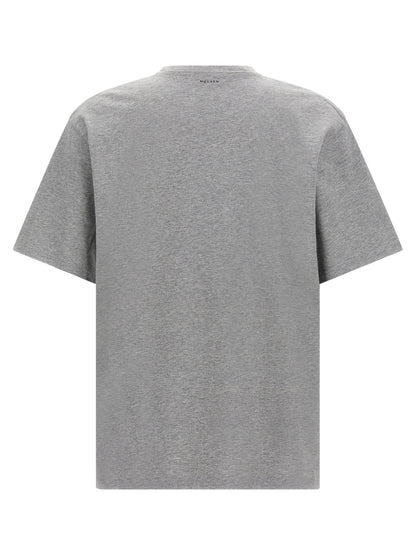 T-Shirt by Alexander McQueen for men in cotton gray & print showcases a chic silhouette, artfully detailed with a chic crew neckline and for a chic finish.