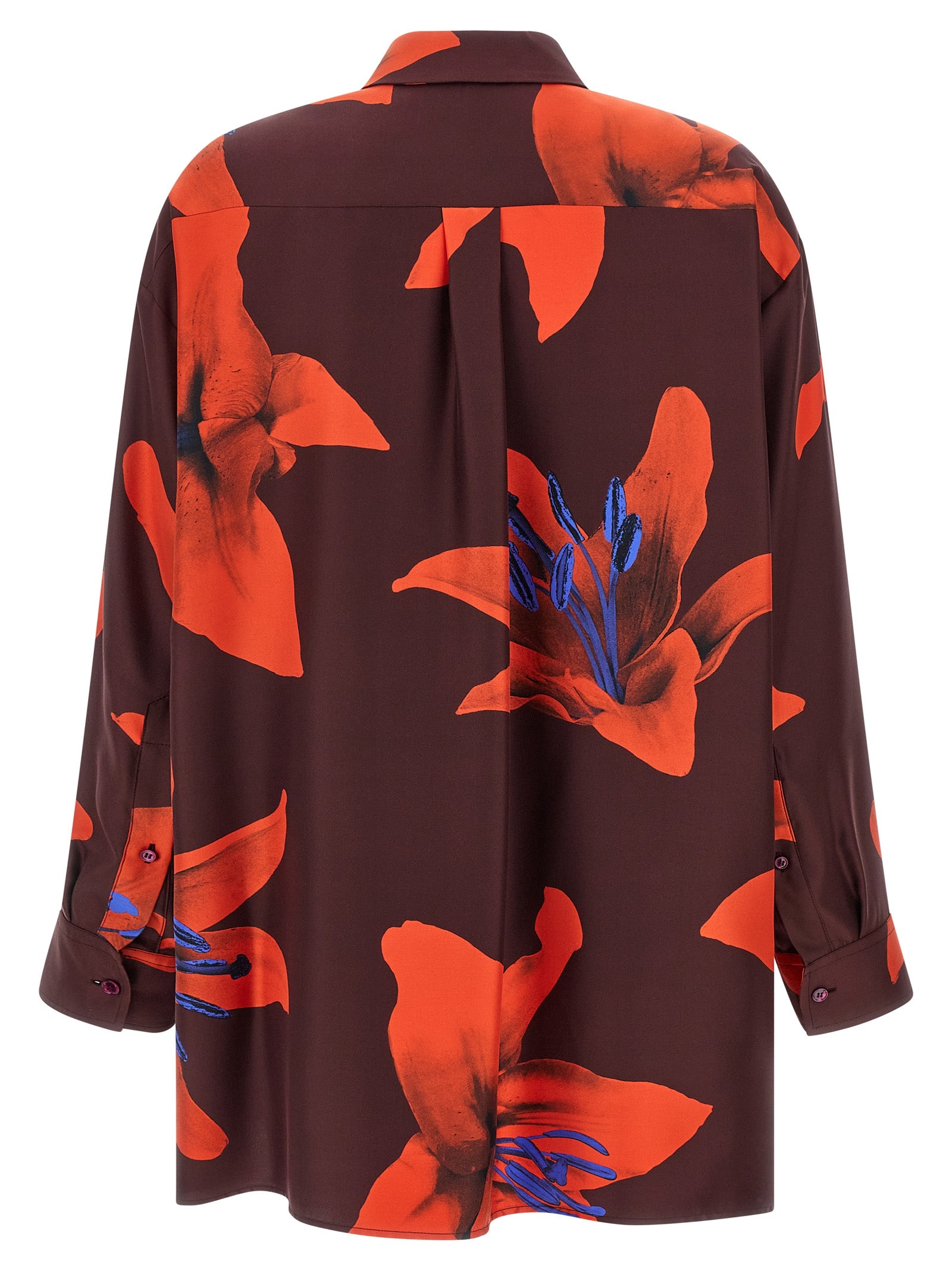 Blouse by Alexander McQueen for women in silk twill multicolor & print showcases a sleek silhouette, elegantly detailed with a sleek and for a sleek finish.