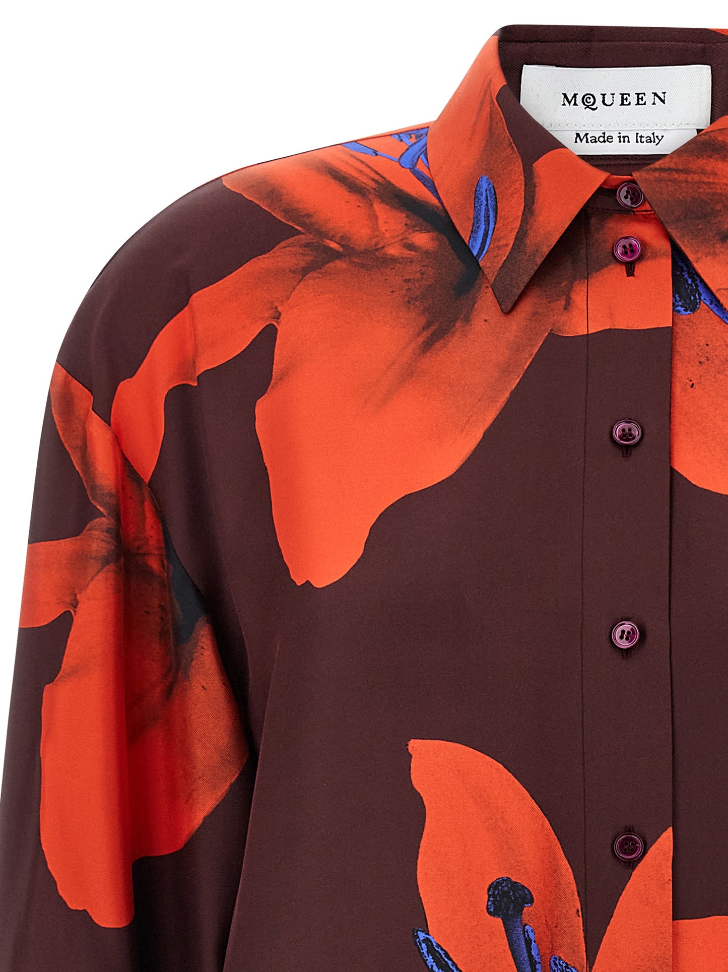 Blouse by Alexander McQueen for women in silk twill multicolor & print features an polished silhouette, showcasing a sophisticated and detail for a truly polished finish.