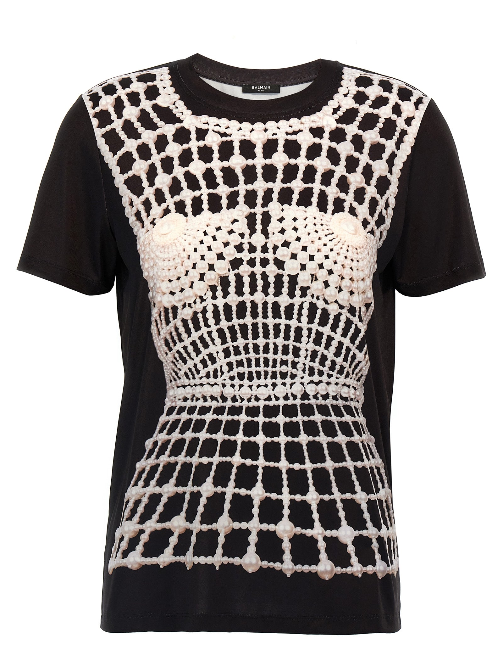 T-Shirt by Balmain for women in organic cotton black features an on trend silhouette, perfectly showcasing a on trend and crew neckline for an elevated aesthetic.