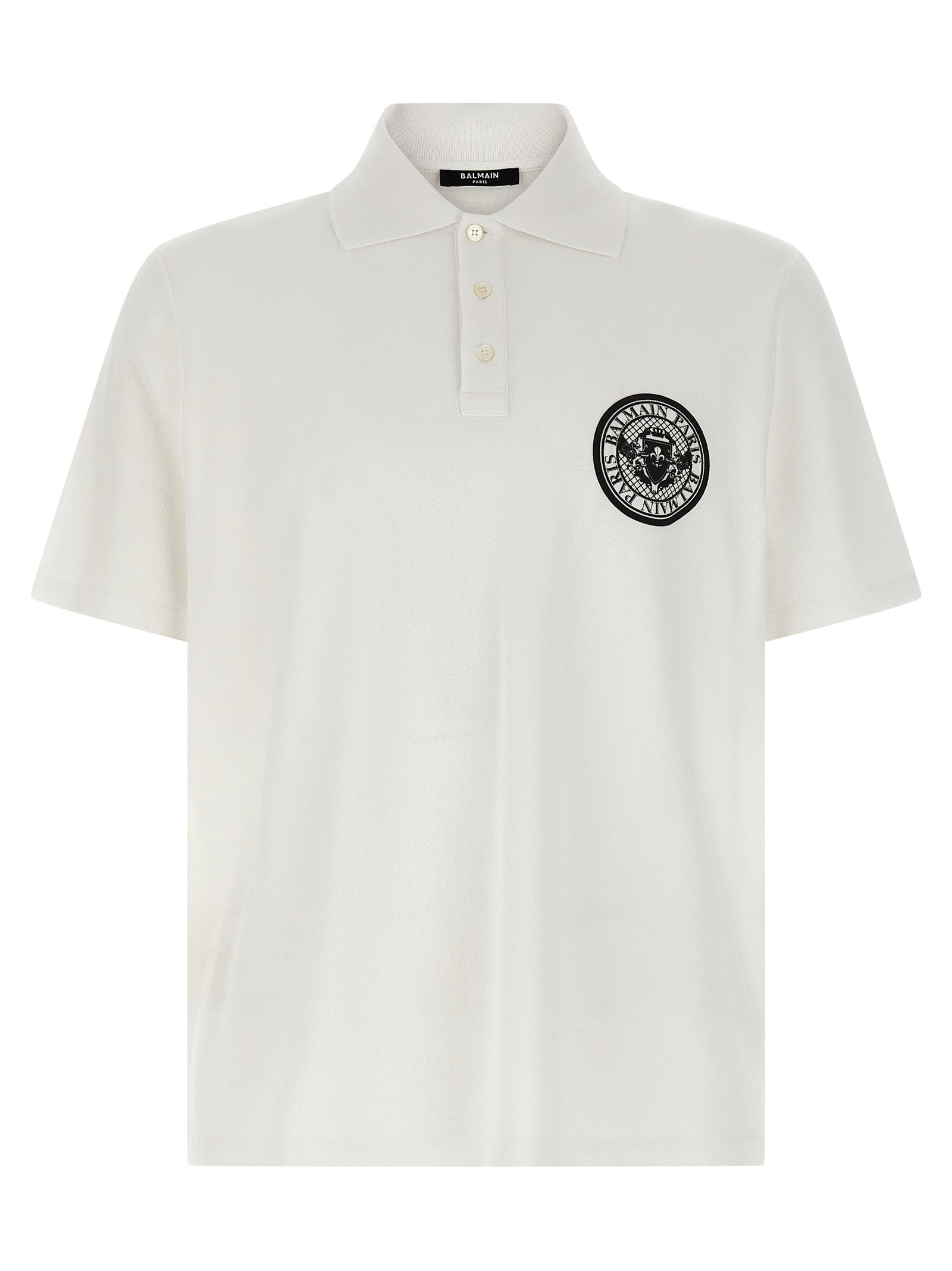 Polo Shirt by Balmain for men in cotton bicolour, black, white & print showcases a enviable silhouette, featuring a refined and short-sleeve for a enviable finish.