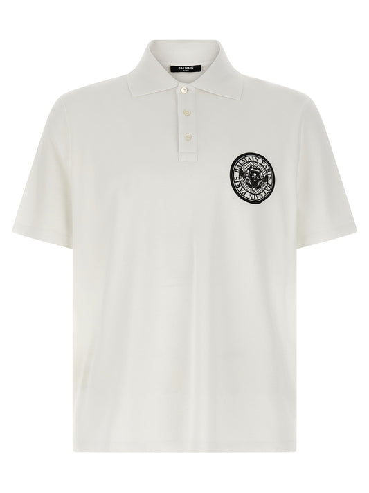 Polo Shirt by Balmain for men in cotton bicolour, black, white & print showcases a enviable silhouette, featuring a refined and short-sleeve for a enviable finish.