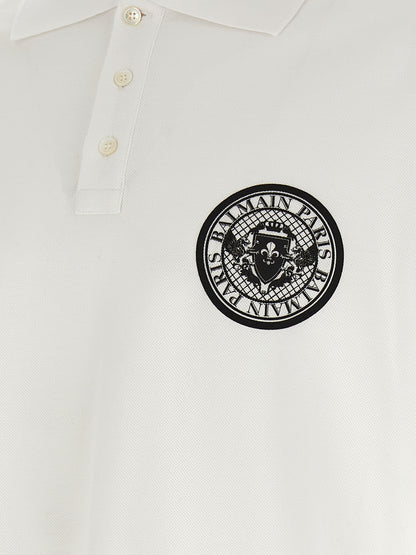 Polo Shirt by Balmain for men in cotton bicolour, black, white & print features a eye catching silhouette, showcasing a refined and for a eye catching finish.