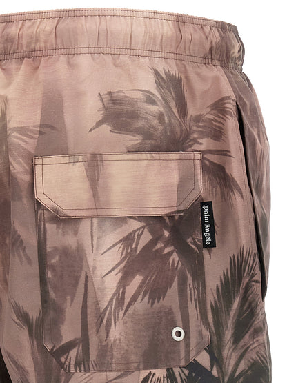Swim Shorts by Palm Angels for men in polyester multicolor & print showcases a contemporary silhouette, artfully capturing the essence of the contemporary Waves Men's Polyester Swim Shorts design for a sophisticated look.