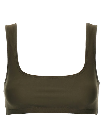 Tank Top by The Andamane for women in stretch polyamide brown showcases a sumptuous silhouette, artfully detailed with a sumptuous round neckline and sleeveless for a truly sumptuous finish.