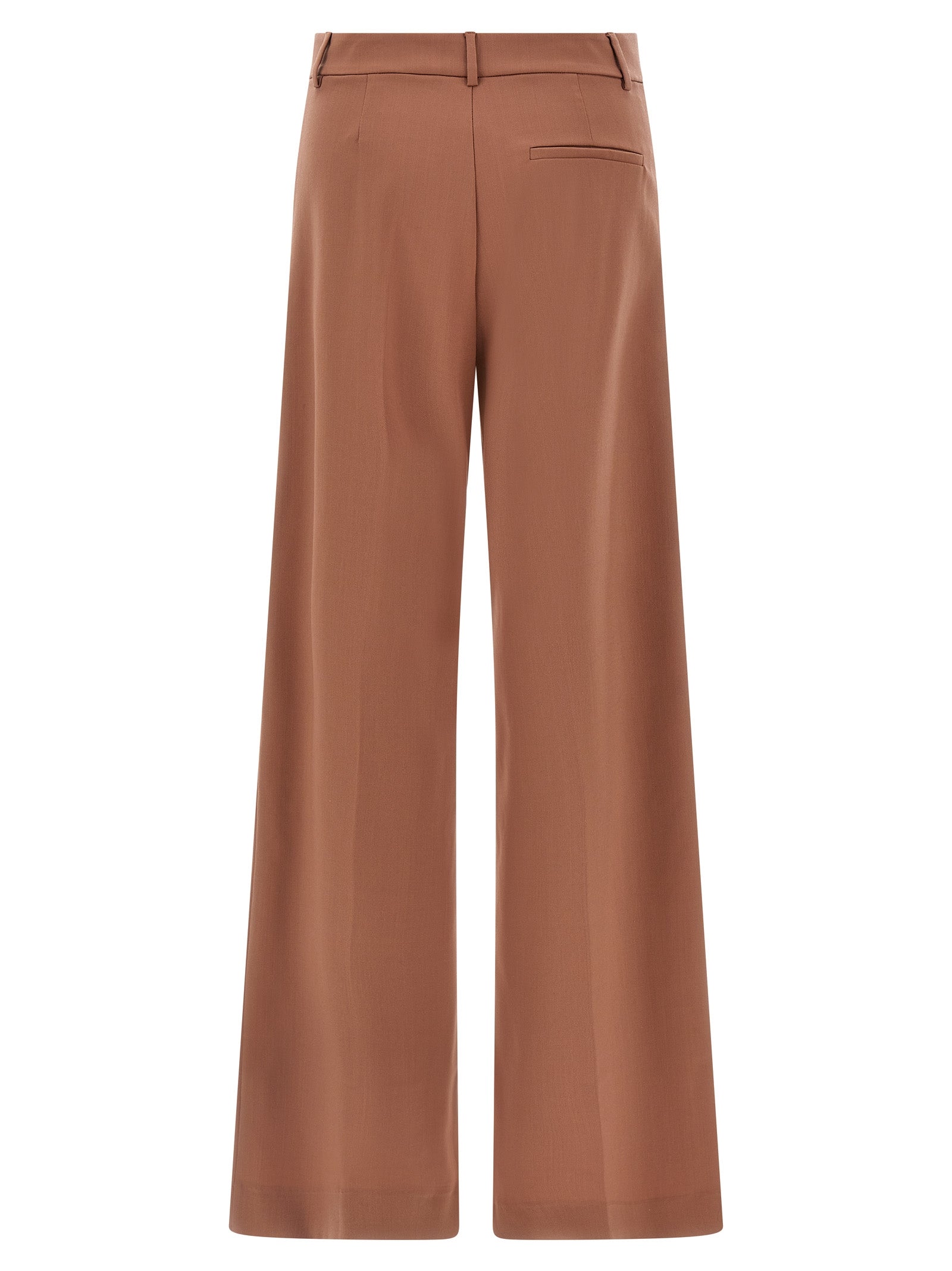 Trousers by The Andamane for women in polyester & virgin wool multicolor & pink features a tailored silhouette with a tailored wide, defined by its long and a sophisticated high rise.