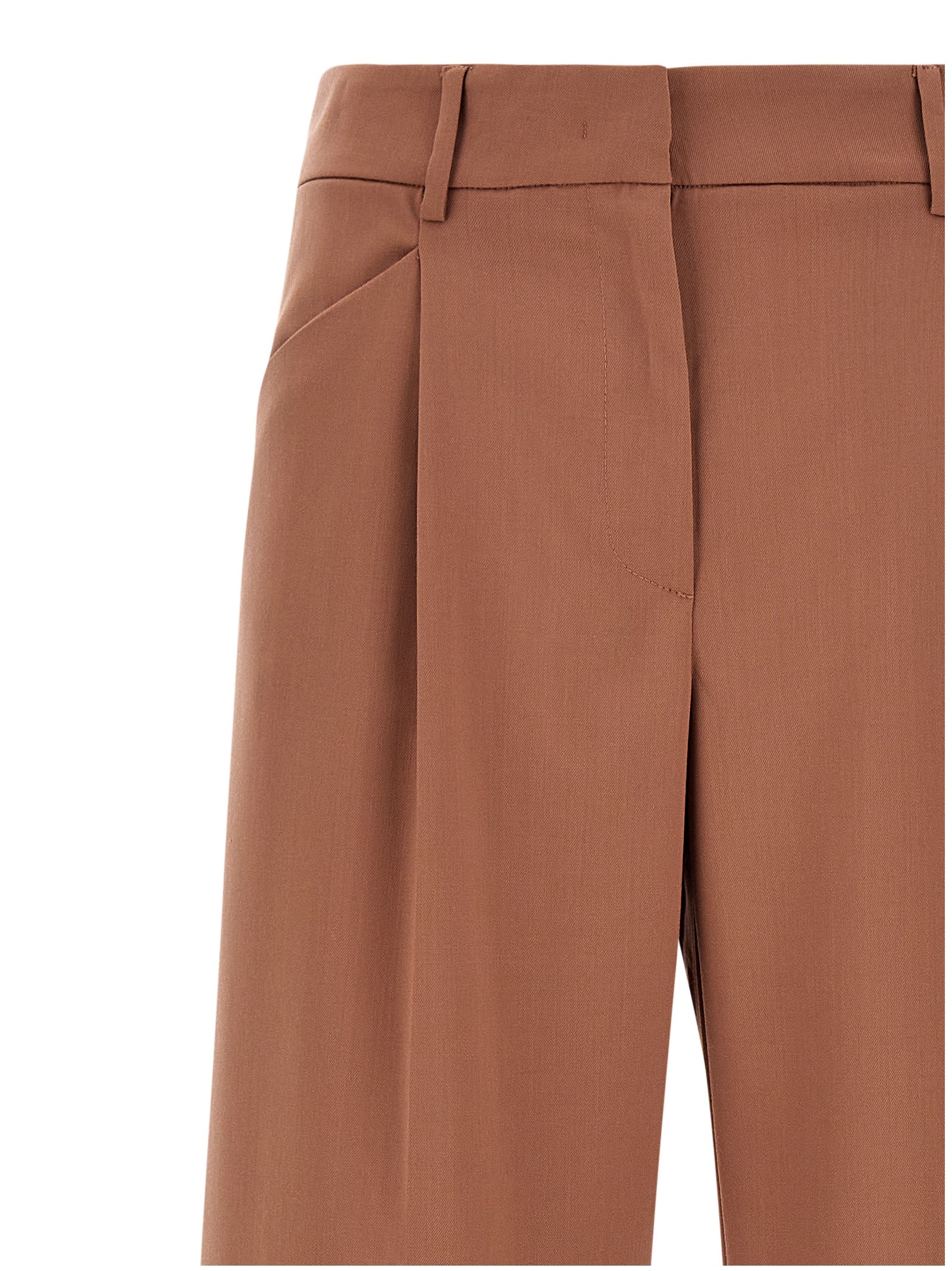 Trousers by The Andamane for women in polyester & virgin wool multicolor & pink features an on trend silhouette, showcasing a sophisticated wide with a long and high rise for an on trend finish.