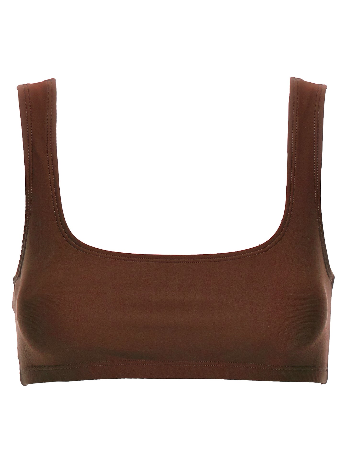 Tank Top by The Andamane for women in lycra polyamide brown showcases a sublime silhouette, with sleeveless and round neckline details for a sublime finish.