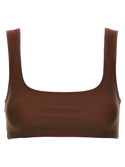 Tank Top by The Andamane for women in lycra polyamide brown showcases a sublime silhouette, with sleeveless and round neckline details for a sublime finish.