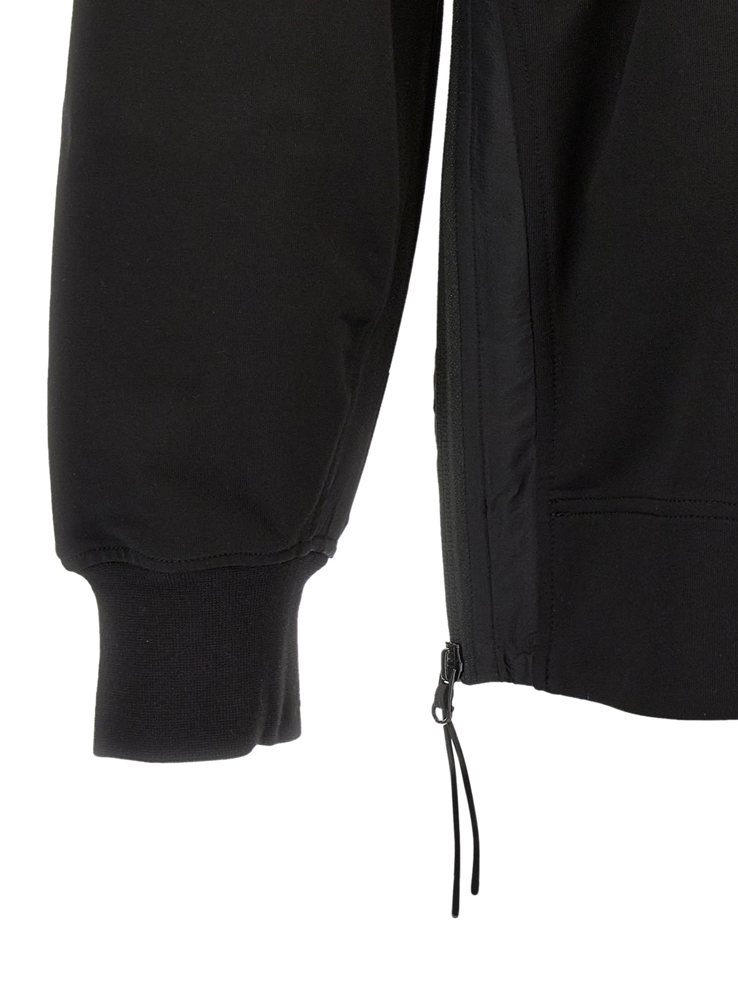 Sweatshirt Hoodie by C.P. Company for men in stretch cotton black features an dramatic silhouette, showcasing a sophisticated and dramatic for a refined, modern aesthetic.