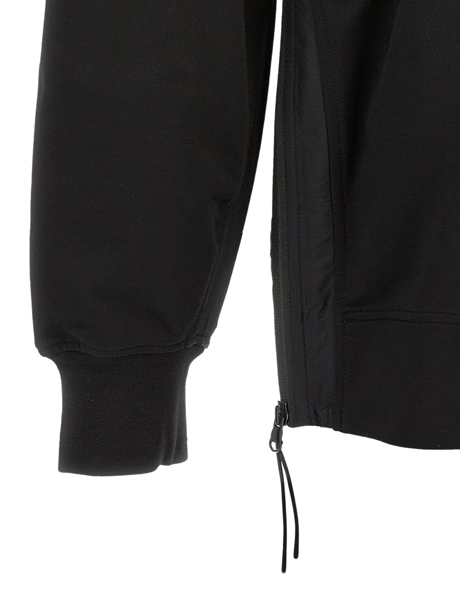 Sweatshirt Hoodie by C.P. Company for men in stretch cotton black features an dramatic silhouette, showcasing a sophisticated and dramatic for a refined, modern aesthetic.