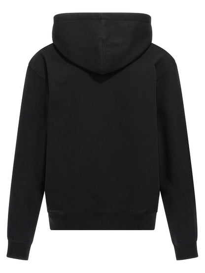 Sweatshirt Hoodie by Jil Sander for men in cotton black & print features a edgy silhouette, detailed with a edgy hooded neckline and for a refined finish.