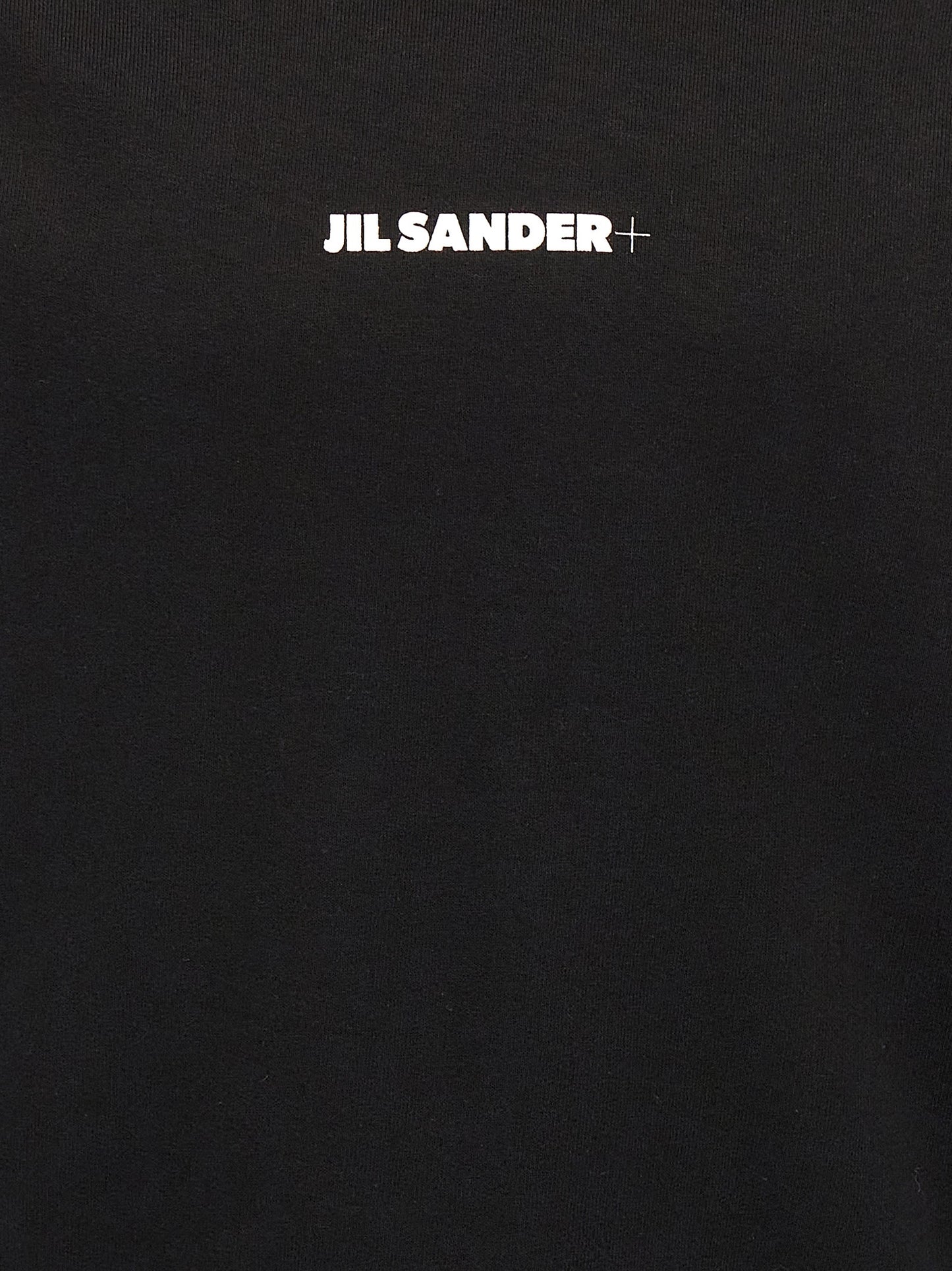 Sweatshirt Hoodie by Jil Sander for men in cotton black & print features an dramatic silhouette, showcasing a sophisticated and dramatic for a refined, modern aesthetic.