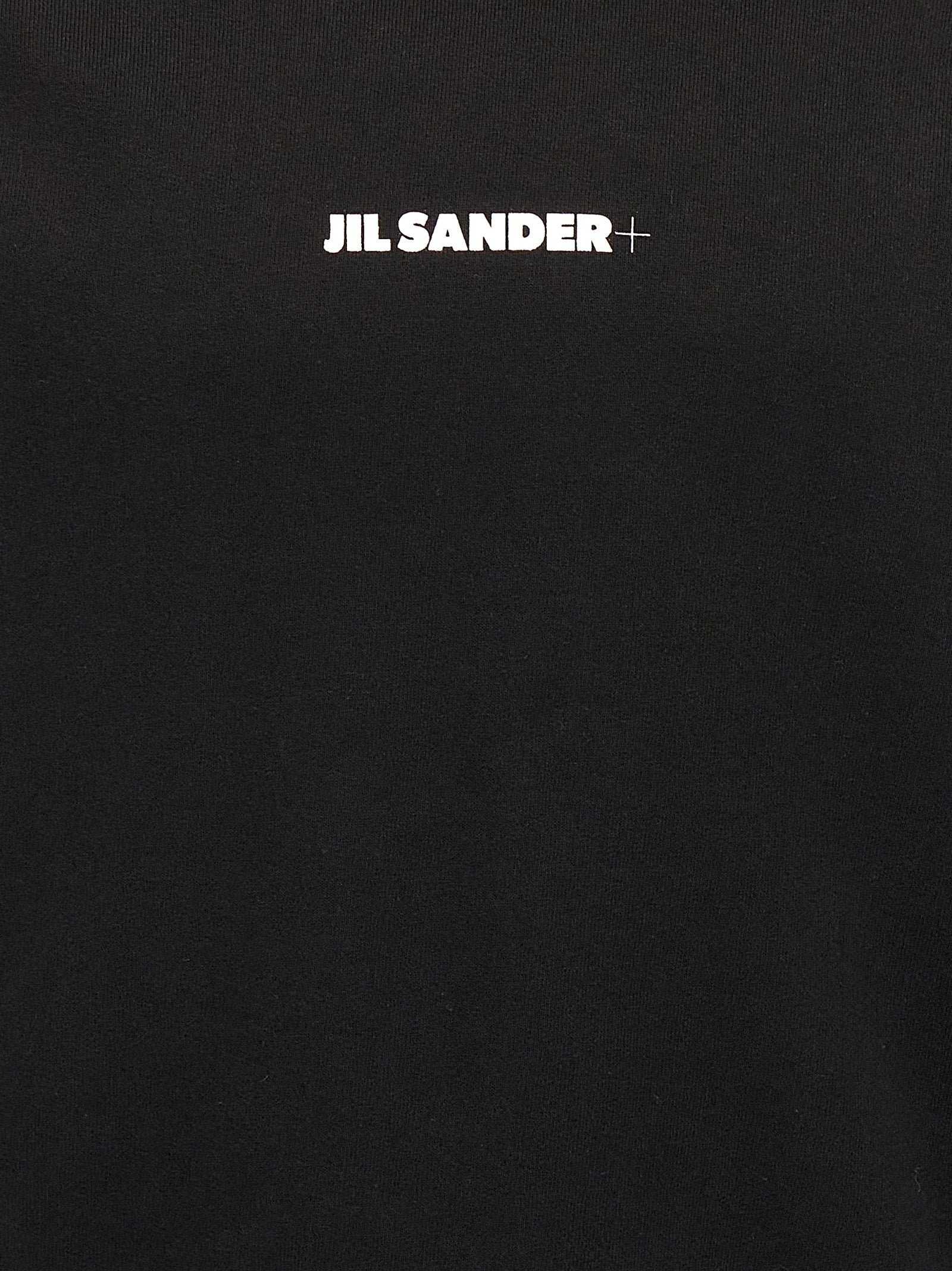 Sweatshirt Hoodie by Jil Sander for men in cotton black & print features an dramatic silhouette, showcasing a sophisticated and dramatic for a refined, modern aesthetic.
