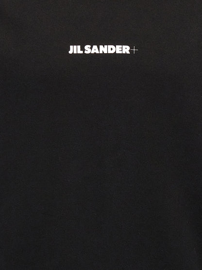 Sweatshirt Hoodie by Jil Sander for men in cotton black & print features an dramatic silhouette, showcasing a sophisticated and dramatic for a refined, modern aesthetic.
