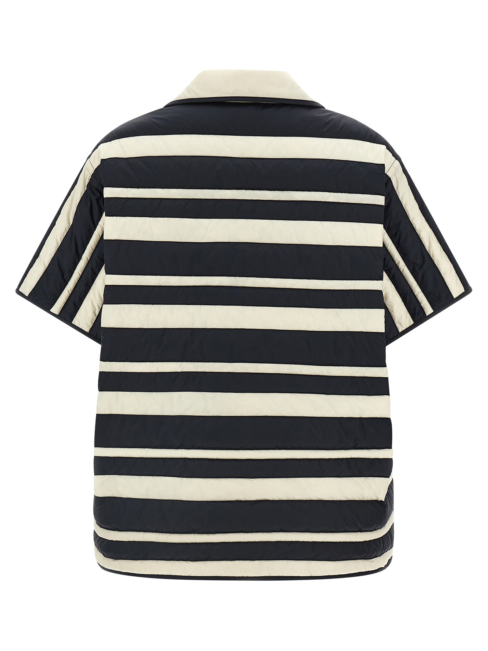 Blouse by Moncler for women in polyamide multicolor presents a discerning silhouette, showcasing a sophisticated v-neck neckline and for a truly discerning finish.