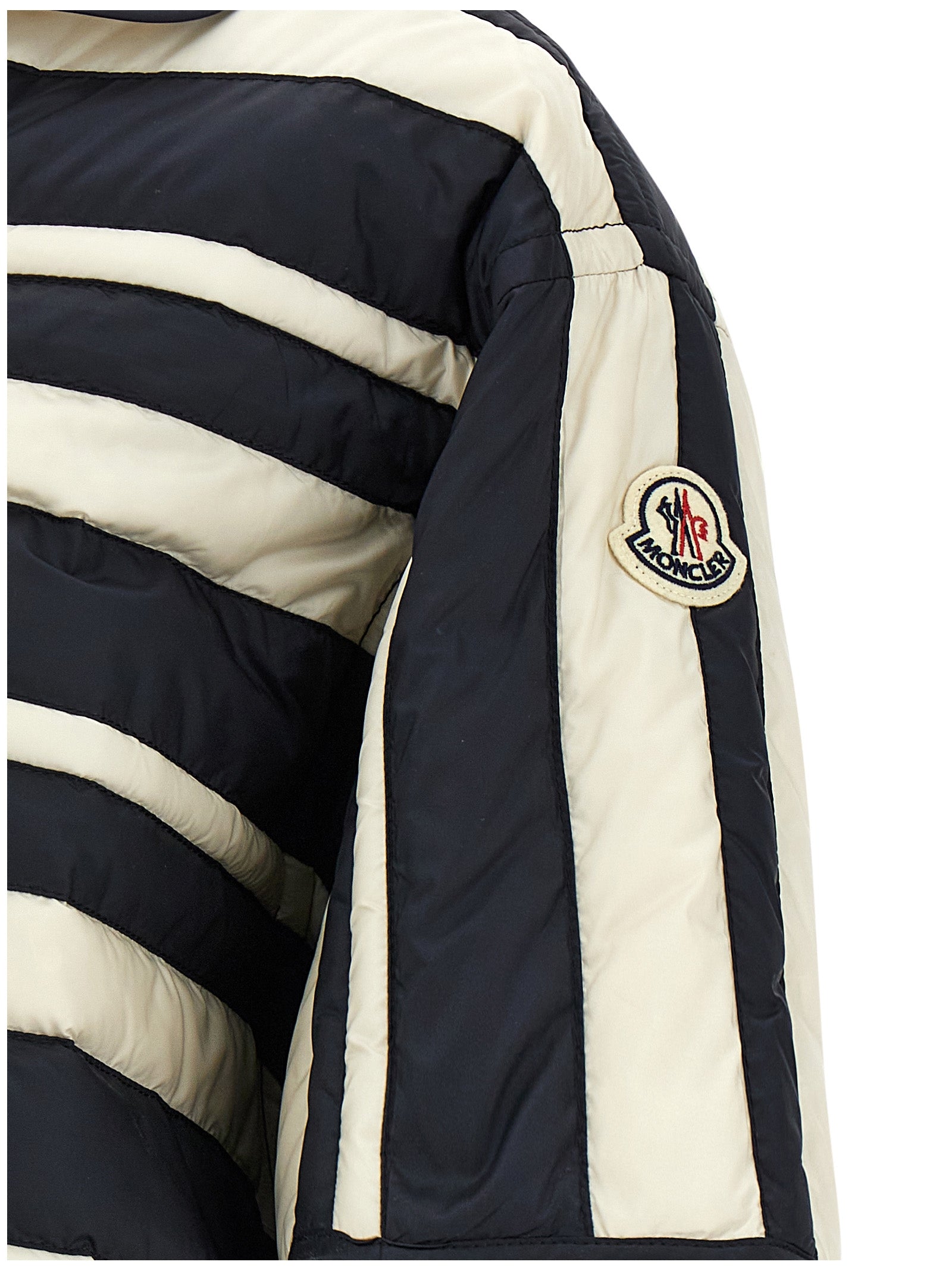 Blouse by Moncler for women in polyamide multicolor showcases a sublime silhouette, artfully detailed with a sublime and for a sophisticated, sublime finish.