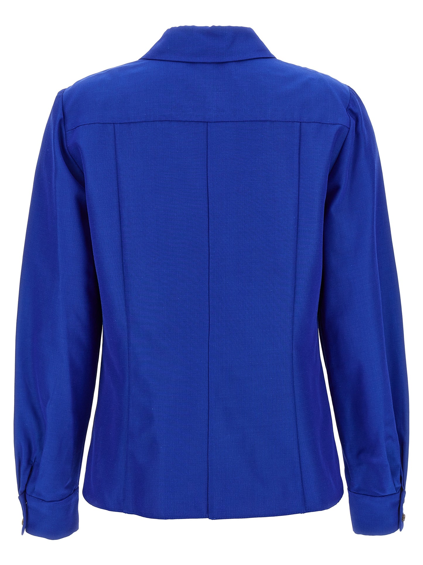 Blouse by Carolina Herrera for women in viscose cotton blue showcases a sleek silhouette, elegantly detailed with a sleek and for a sleek finish.