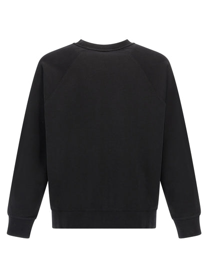 Sweatshirt by Maison Kitsuné for men in cotton black features a unrivaled silhouette with a refined crew neckline and unrivaled detailing for a sophisticated look.