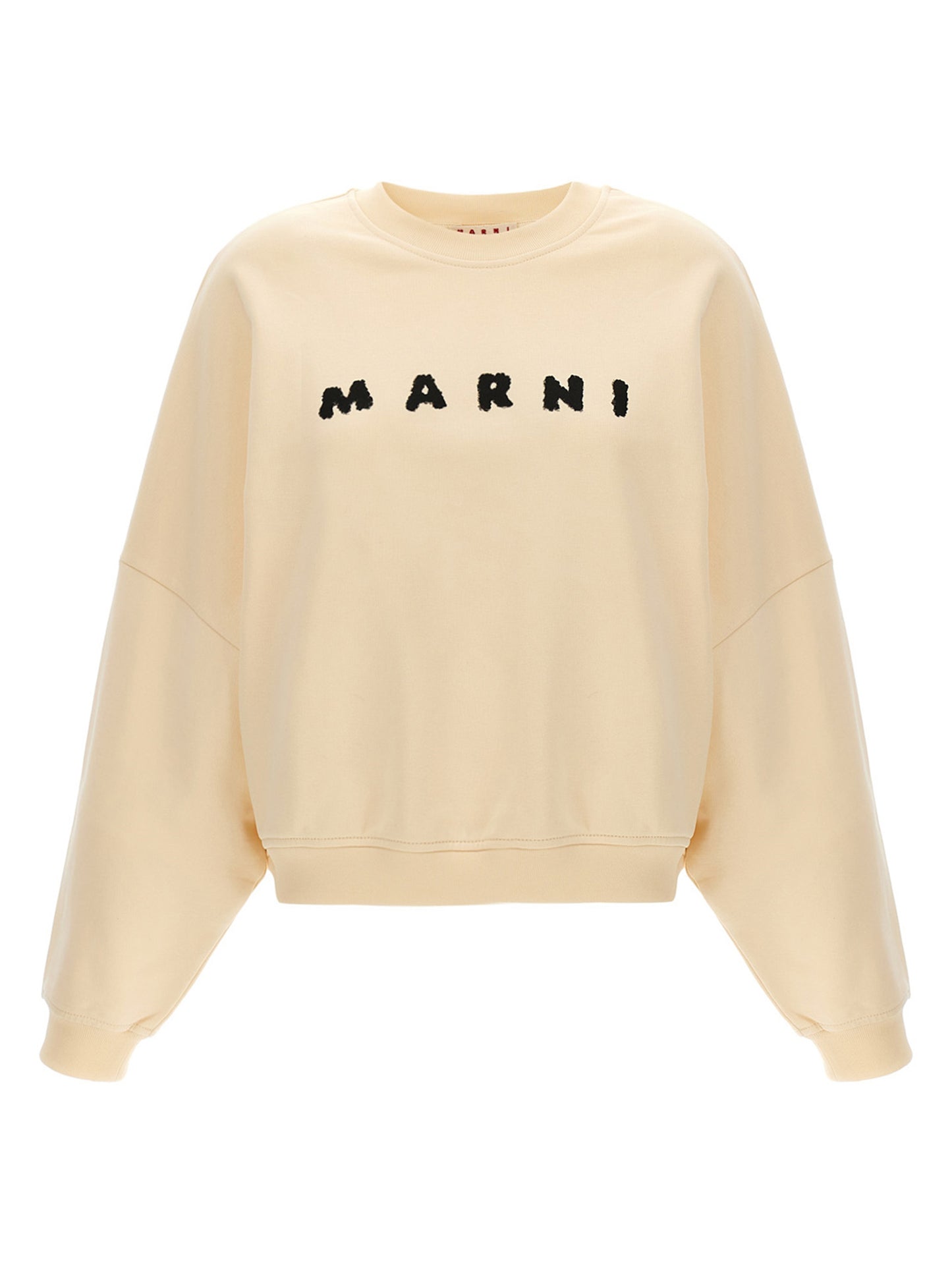 Activewear Sweatshirt by Marni for women in cotton white & print presents a sporty silhouette, showcasing a sophisticated crew neckline and long-sleeve detailed with premium for a sporty finish.