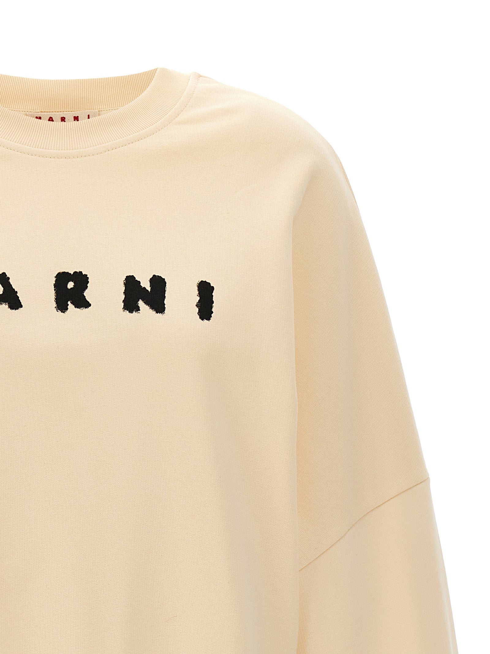 Activewear Sweatshirt by Marni for women in cotton white & print showcases a versatile silhouette, artfully detailed with a versatile crew neckline and for a versatile finish with .