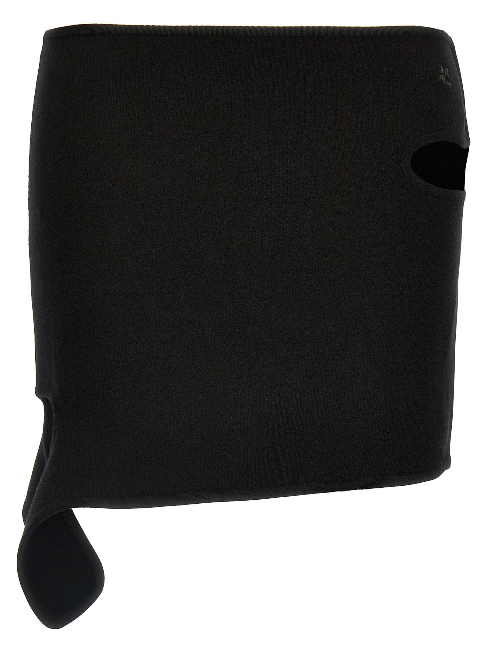 Skirt by Courrèges for women in polyester & viscose black features an relaxed-yet-refined silhouette that elegantly showcases the Women's Polyester & Viscose Mini Long Skirt design and sophisticated mini long.