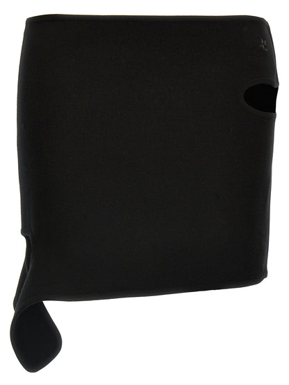 Skirt by Courrèges for women in polyester & viscose black features an relaxed-yet-refined silhouette that elegantly showcases the Women's Polyester & Viscose Mini Long Skirt design and sophisticated mini long.