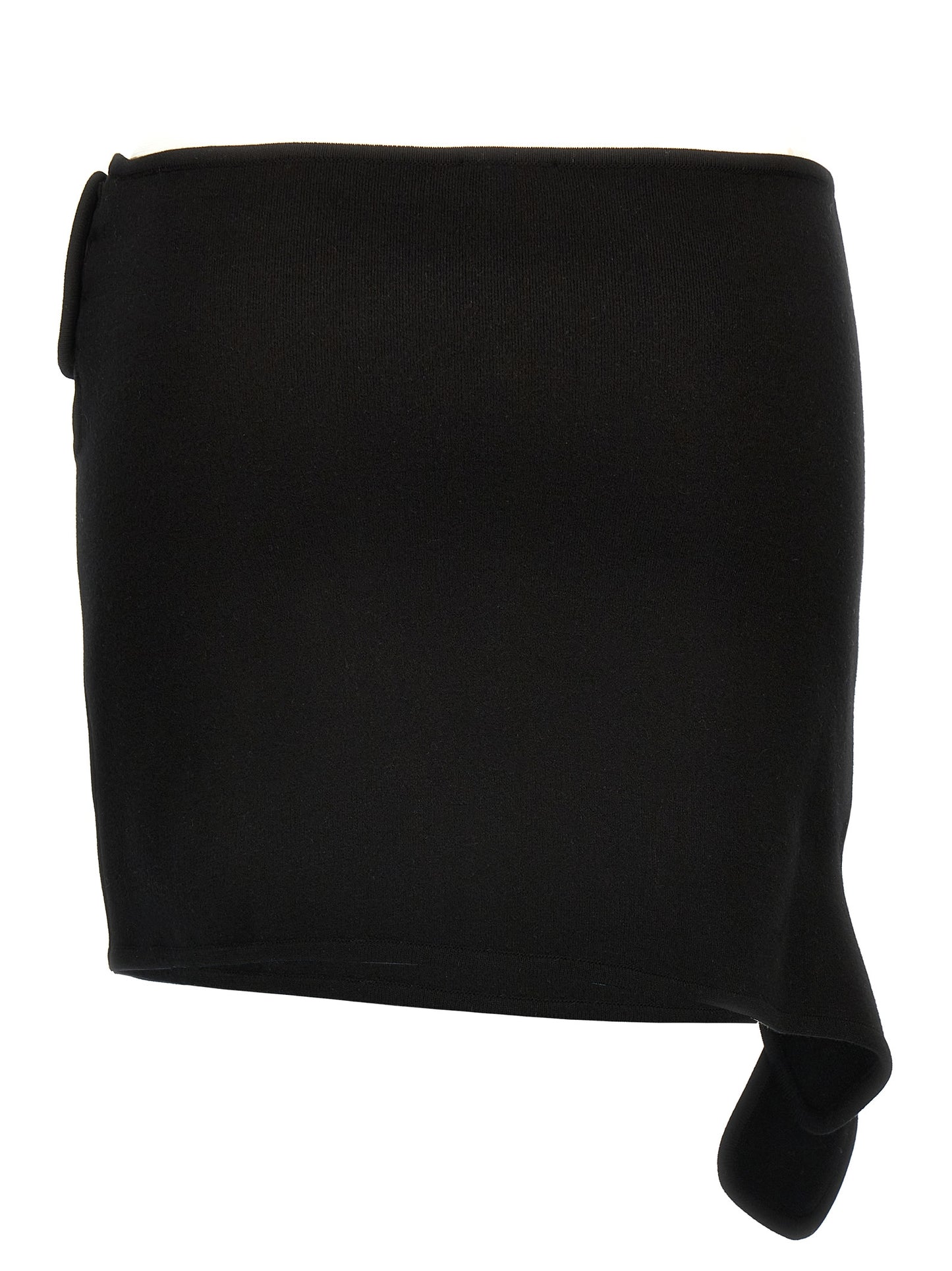Skirt by Courrèges for women in polyester & viscose black showcases a dramatic silhouette, artfully capturing the essence of the Women's Polyester & Viscose Mini Long Skirt in a dramatic mini long cut for a refined look.
