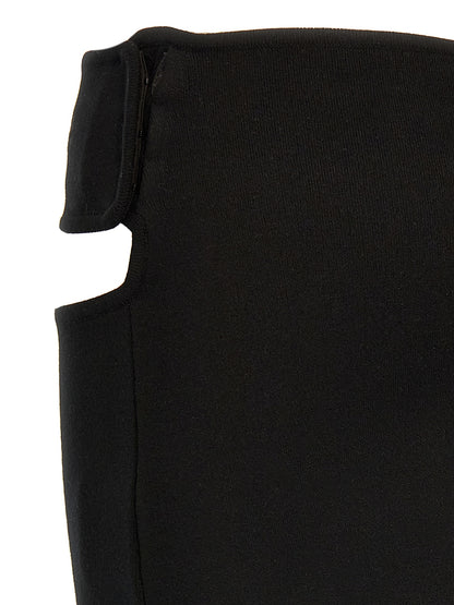 Skirt by Courrèges for women in polyester & viscose black features a captivating silhouette, showcasing the captivating Women's Polyester & Viscose Mini Long Skirt design with a sophisticated mini long for a captivating look.