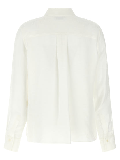 Blouse by Ferragamo for women in silk white, jacquard & monogram showcases a sublime silhouette, artfully detailed with a sublime and for a sophisticated, sublime finish.