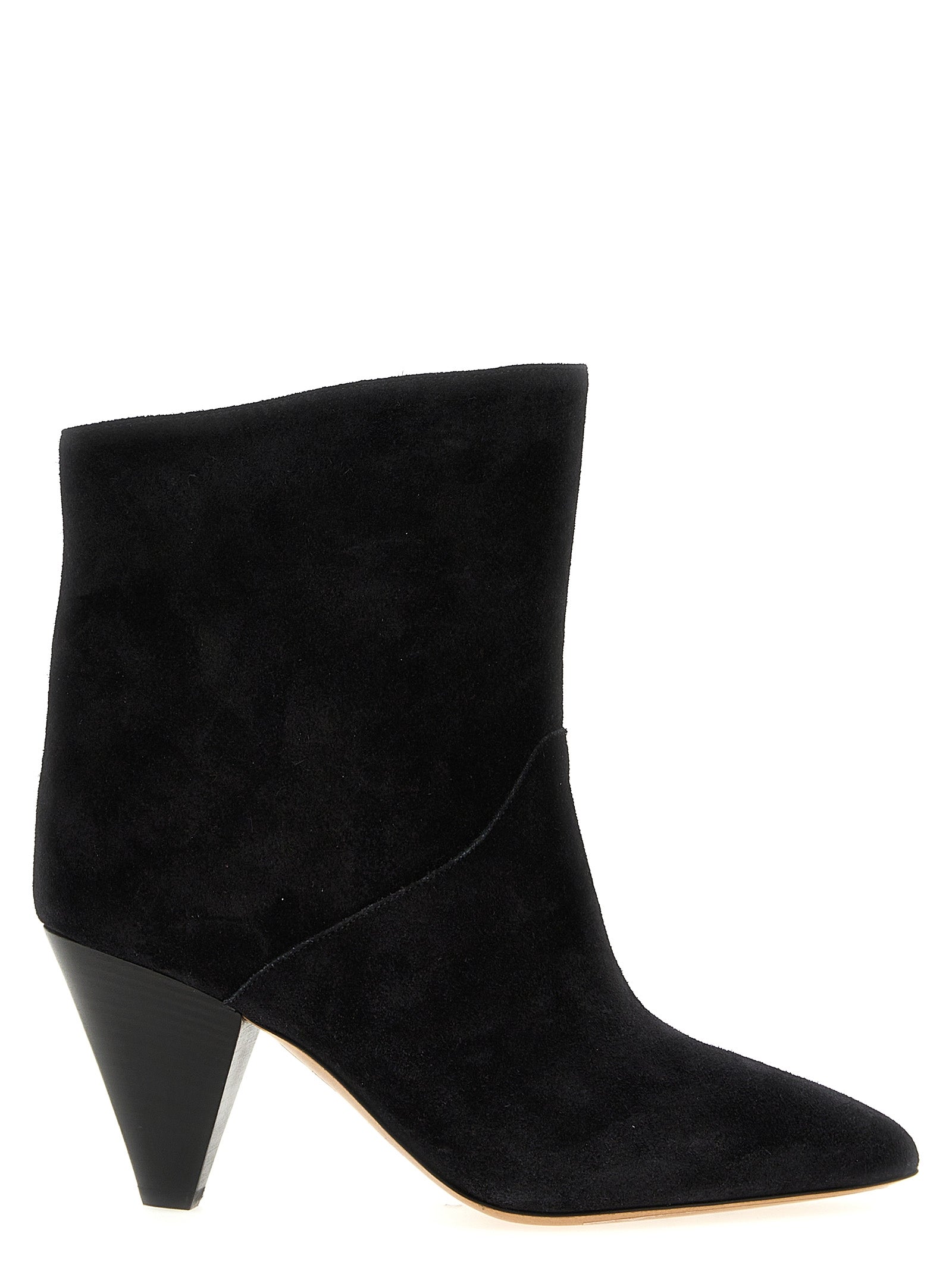 Ankle Boots by Isabel Marant for women in suede calfskin leather black features an avant-garde Women's Suede Calfskin Leather Ankle Boots silhouette, defined by a sophisticated cone-heel and a avant-garde .