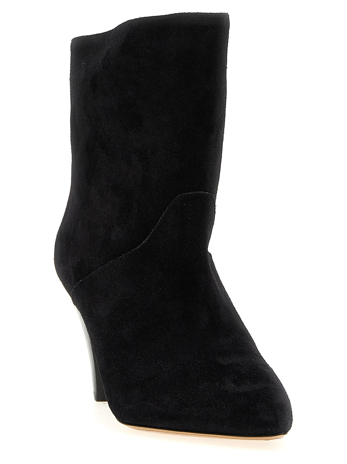 Ankle Boots by Isabel Marant for women in suede calfskin leather black features an high-performance silhouette, showcasing the sophisticated design of the Women's Suede Calfskin Leather Ankle Boots with a cone-heel and a refined .