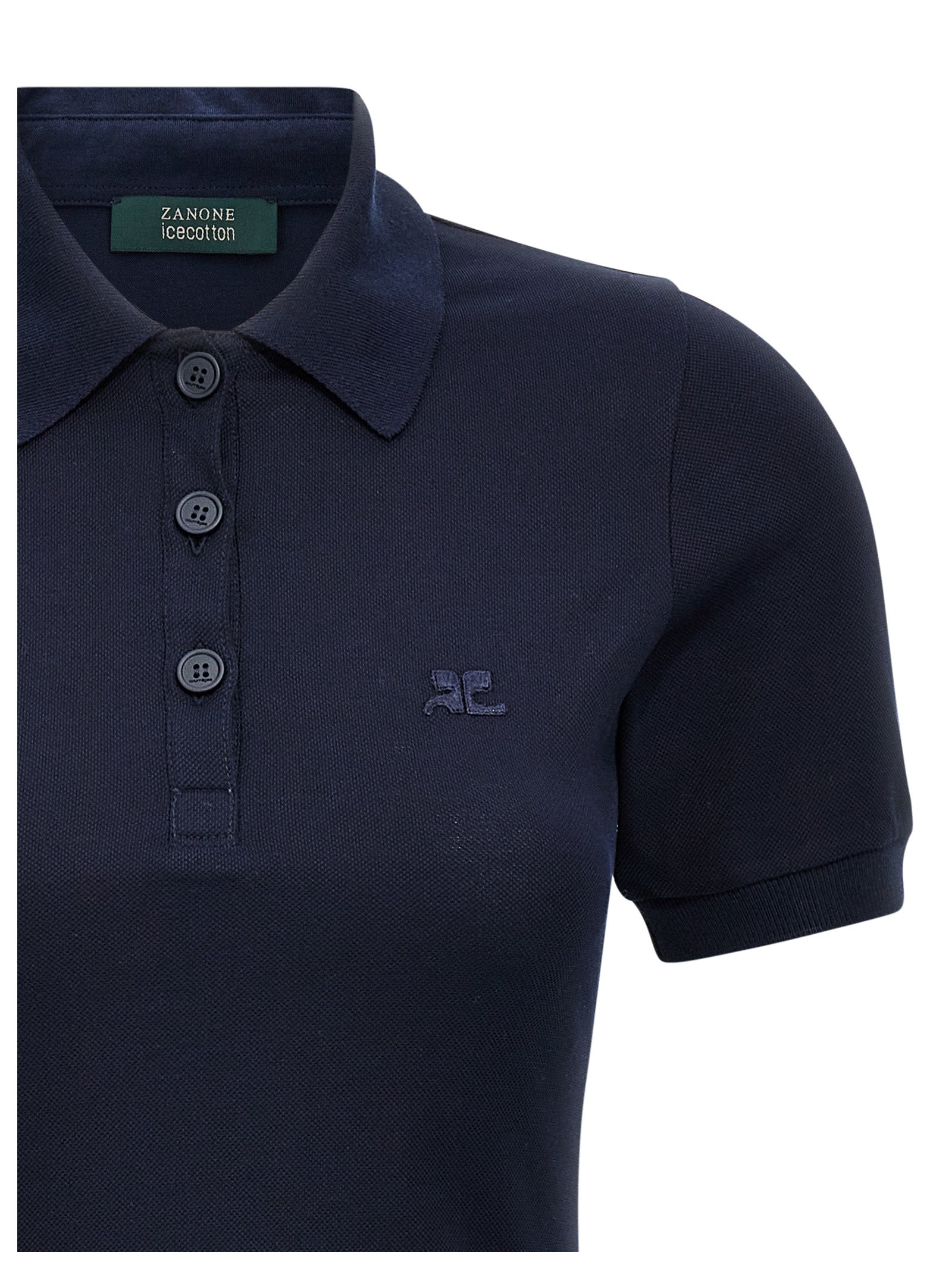 Dress by Courrèges for women in cotton blue features an magnificent silhouette, artfully detailed with a magnificent and that flows into an magnificent short mini.