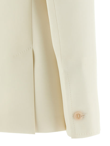 Blazer by Max Mara for women in virgin wool white features an crisp silhouette with sophisticated and a crisp for a truly crisp finish.