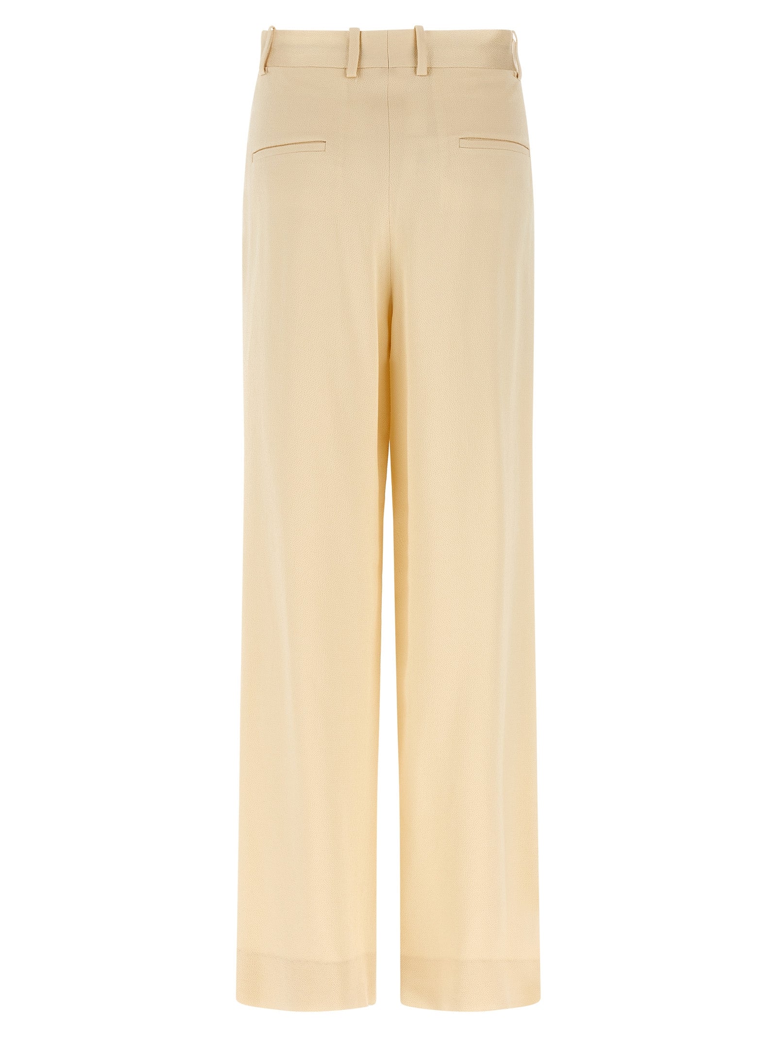 Trousers by Armarium for women in viscose beige features an on trend silhouette, showcasing a sophisticated straight-leg & wide with a long and high rise for an on trend finish.