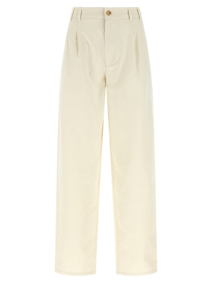 Casual Pants by A.P.C. for women in cotton beige features an sophisticated high rise and straight-leg with a precise long, creating a sophisticated and sophisticated silhouette.