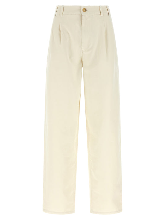 Casual Pants by A.P.C. for women in cotton beige features an sophisticated high rise and straight-leg with a precise long, creating a sophisticated and sophisticated silhouette.