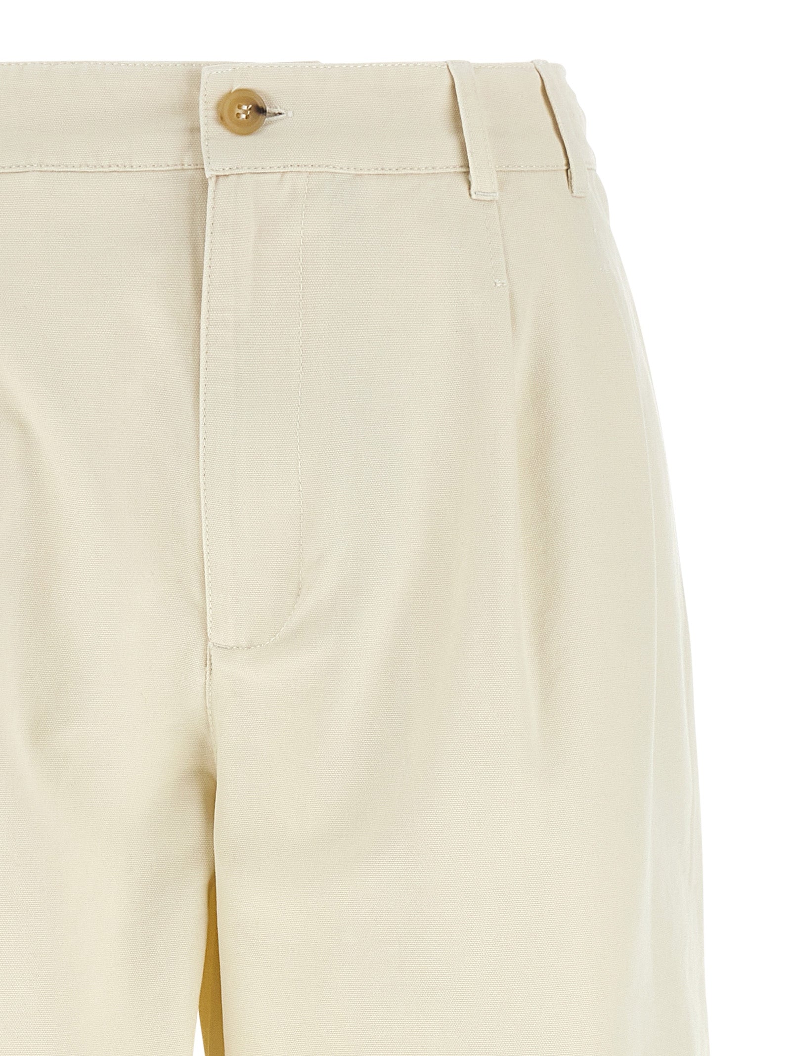Casual Pants by A.P.C. for women in cotton beige features a polished silhouette with a polished straight-leg, reaching a polished long and finished with a polished high rise.