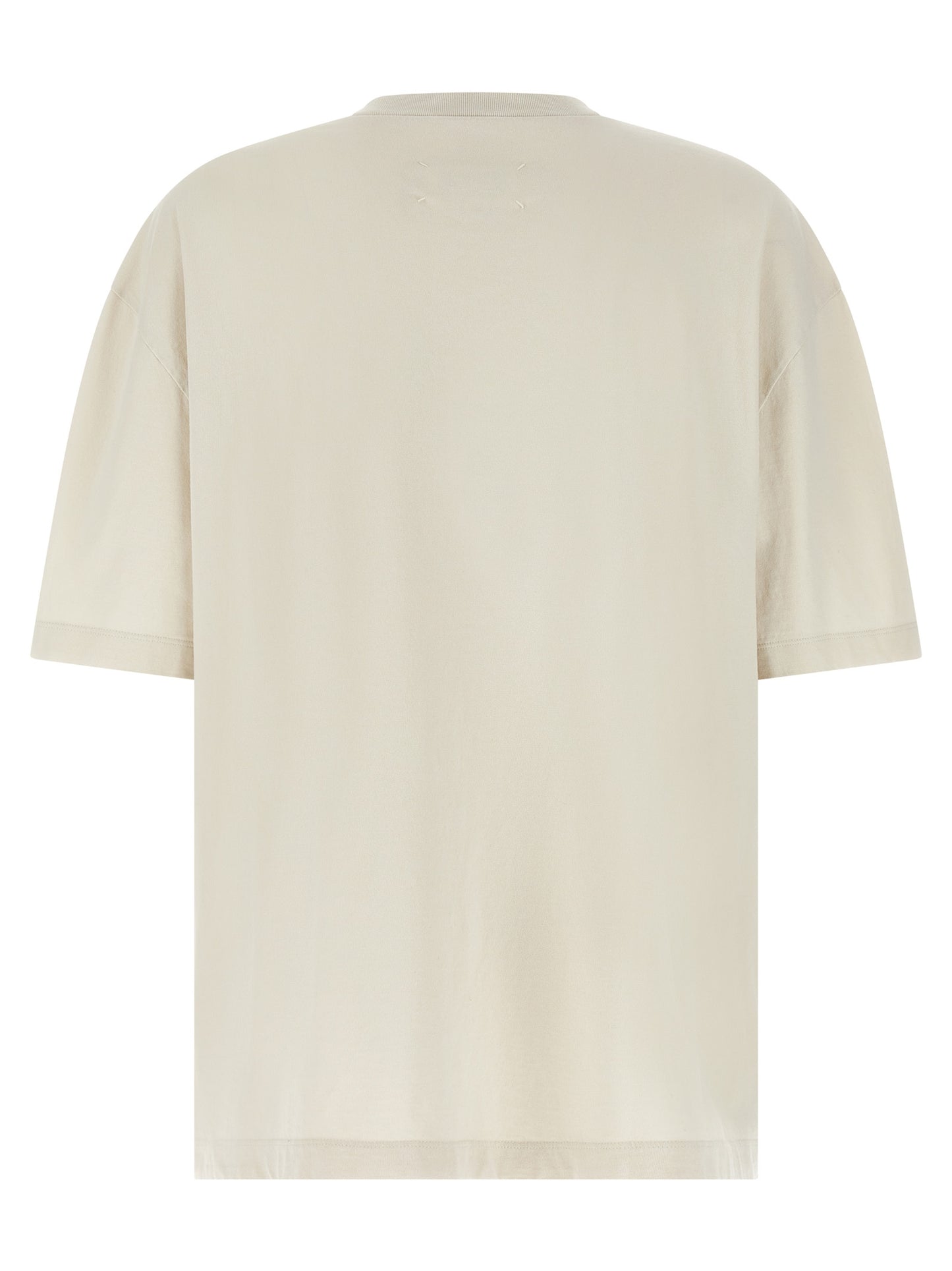 T-Shirt by Maison Margiela for men in cotton beige & print showcases a unassuming silhouette, artfully detailed with a refined and unassuming for a sophisticated, contemporary look.
