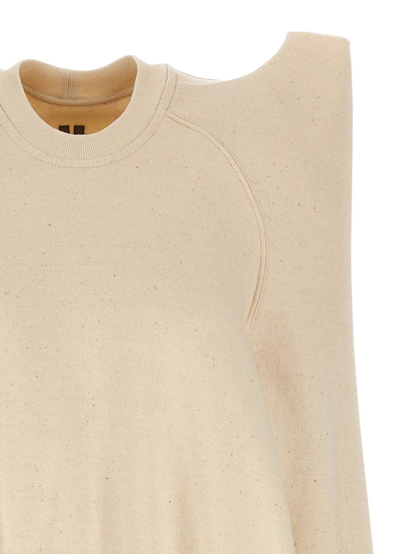 Activewear Sweatshirt by DRKSHDW for women in cotton beige & signature presents a sporty silhouette, showcasing a sophisticated crew neckline and detailed with premium for a sporty finish.