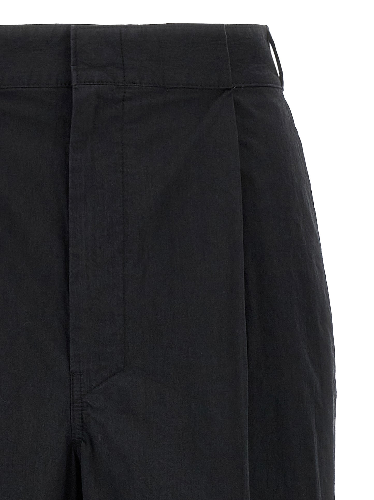 Trousers by Maison Margiela for women in polyamide cotton black & signature features a artisanal silhouette, showcasing a sophisticated straight-leg & wide with a long and for a artisanal finish.