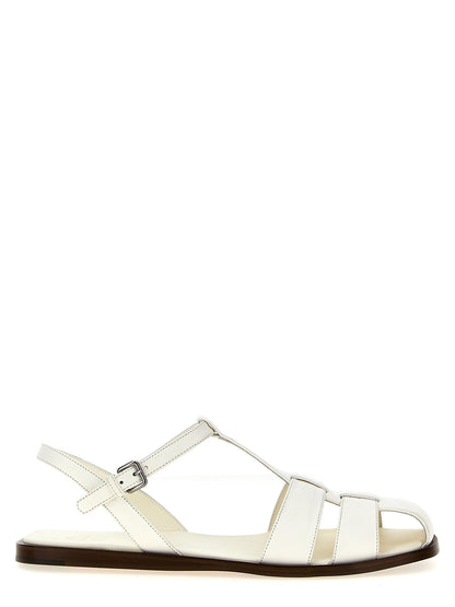 Flat Sandals by Church's for women in suede lamb leather white features an architectural design from the Women's Suede Lamb Leather Flat Sandals collection, defined by a architectural flat and for a architectural finish.