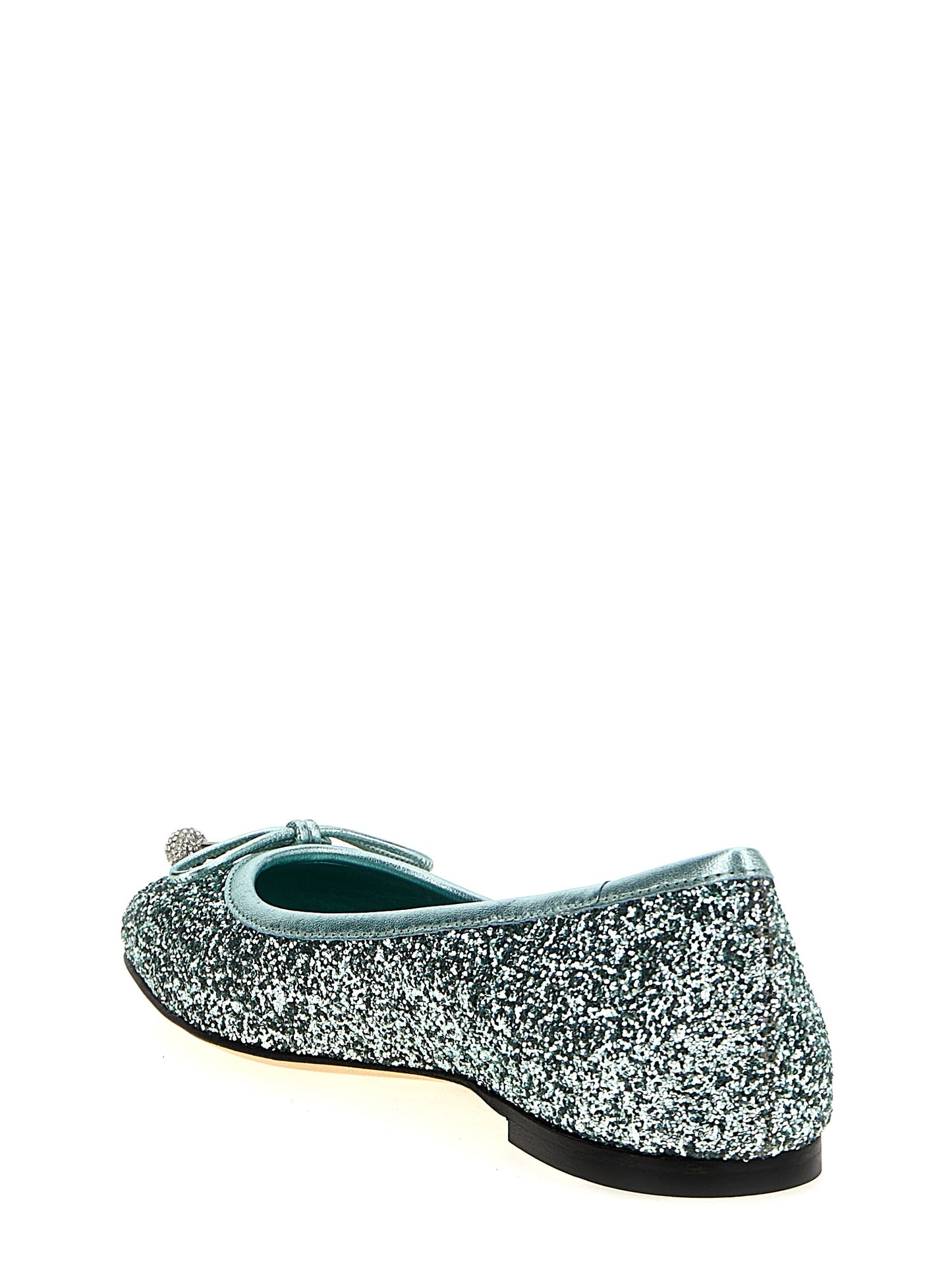 Ballet Flat Shoes by Jimmy Choo for women in lamb leather & rhinestone bicolour, green & pearl showcases a enchanting silhouette as part of the Women's Lamb Leather & Rhinestone Ballet Flat Shoes collection, defined by a enchanting and for a enchanting look.
