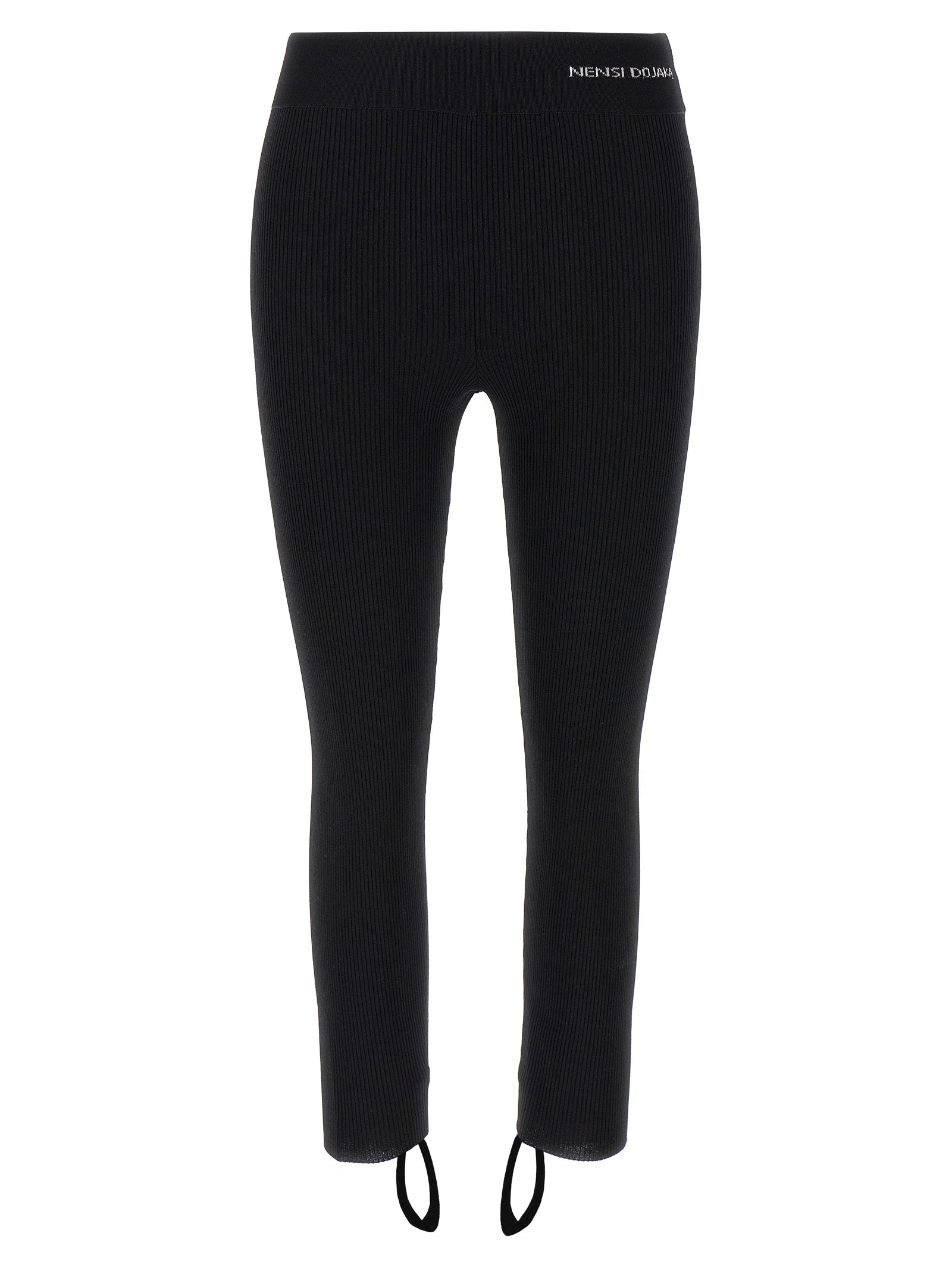 Activewear Leggings by Nensi Dojaka for women in nylon & viscose bicolour, black, white & jacquard features an versatile silhouette, showcasing with a versatile leggings, long, and for a high-performance look.