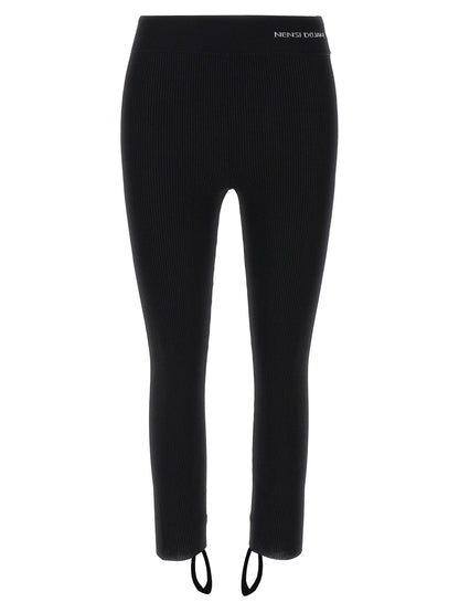 Activewear Leggings by Nensi Dojaka for women in nylon & viscose bicolour, black, white & jacquard features an versatile silhouette, showcasing with a versatile leggings, long, and for a high-performance look.