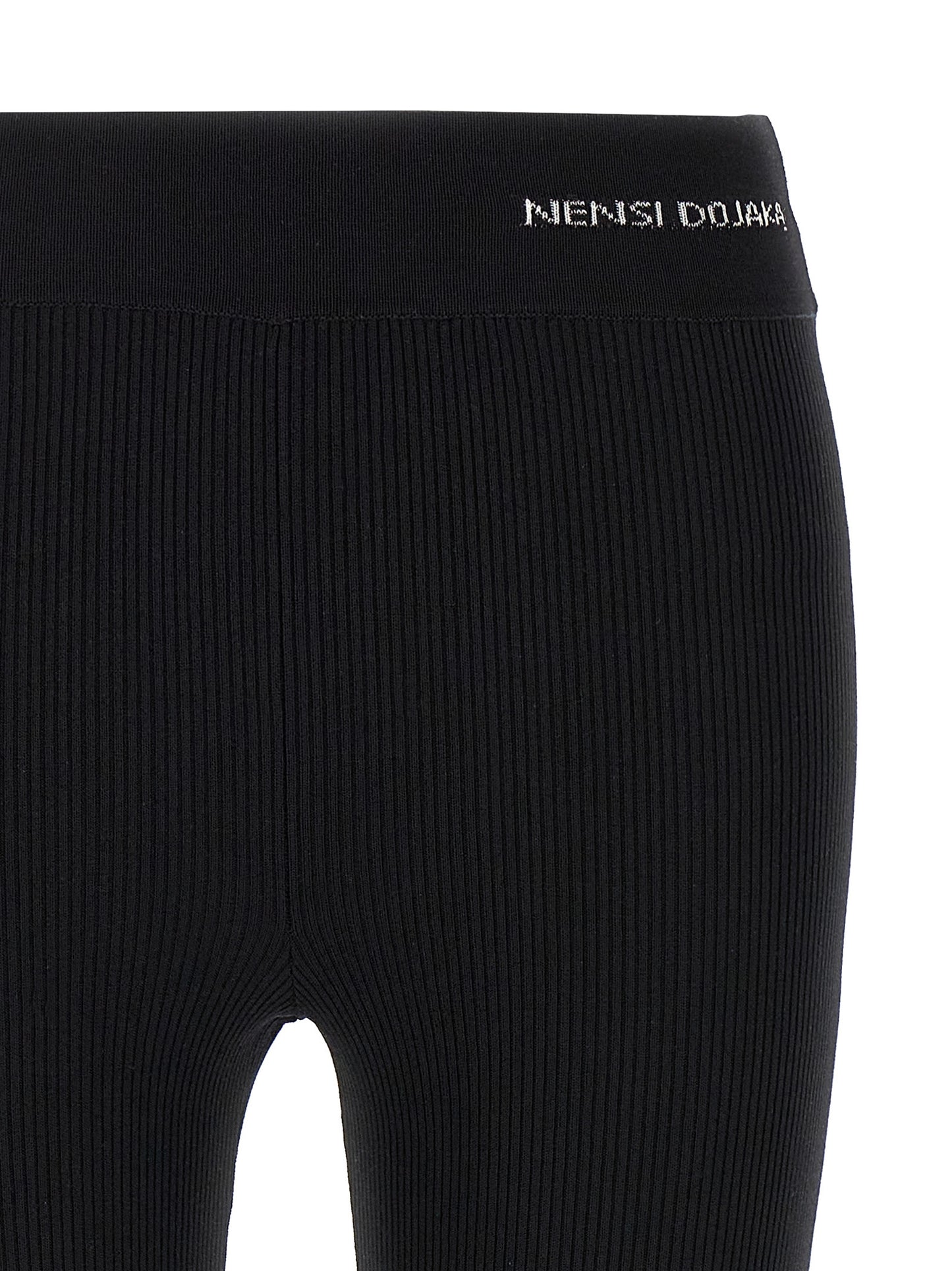 Activewear Leggings by Nensi Dojaka for women in nylon & viscose bicolour, black, white & jacquard features a sporty leggings with a and long, showcasing a sporty silhouette enhanced by innovative .