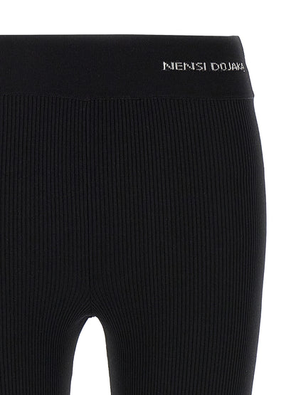 Activewear Leggings by Nensi Dojaka for women in nylon & viscose bicolour, black, white & jacquard features a sporty leggings with a and long, showcasing a sporty silhouette enhanced by innovative .