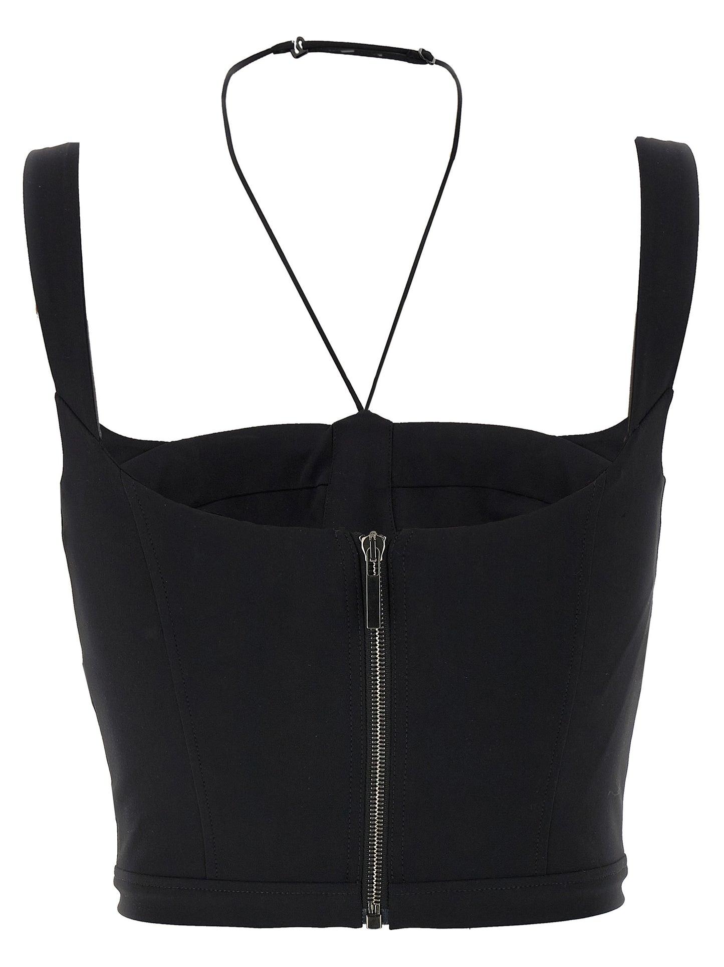 Tank Top by Nensi Dojaka for women in stretch polyamide black features an bespeak silhouette, showcasing an bespeak and bespeak for a truly sophisticated look.